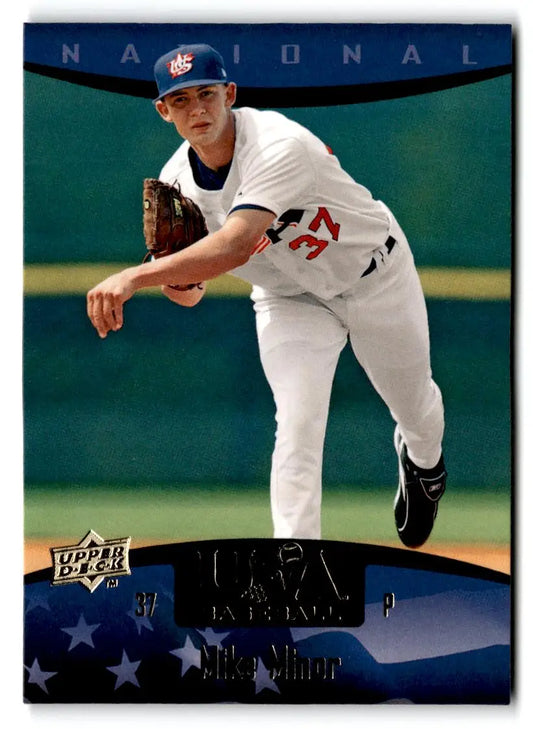 Baseball card of Mike Minor from 2008 Upper Deck USA Baseball Box Set #17