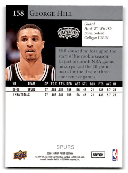 2009-10 Upper Deck First Edition #158 George Hill - Trading Card