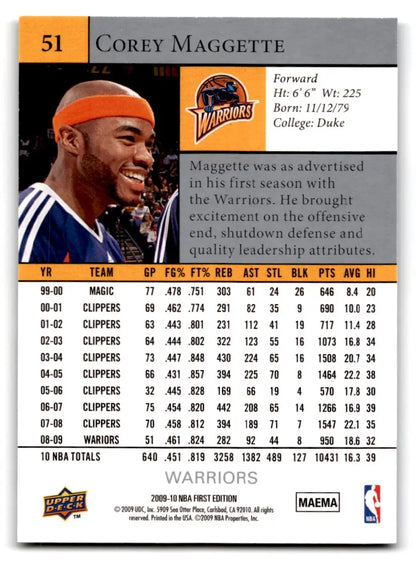 2009-10 Upper Deck First Edition #51 Corey Maggette - Trading Card