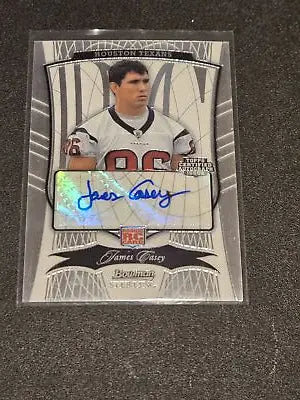 James Casey autographed football card from 2009 Bowman Sterling Houston Texans