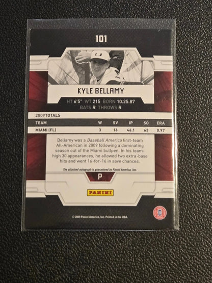 Kyle Bellamy baseball trading card in protective sleeve from 2009 Donruss Elite Extra Edition