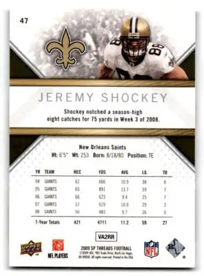 2009 SP Threads #47 Jeremy Shockey