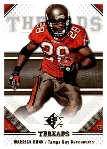 Warrick Dunn football card from 2009 SP Threads featuring original gloss finish