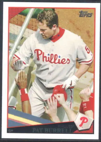 Pat Burrell 2009 Topps #245 baseball card with original gloss, NM-MT condition