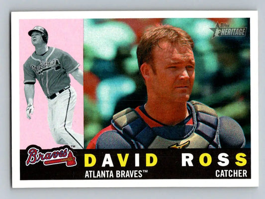 David Ross 2009 Topps Heritage #558 baseball card for Atlanta Braves collectors