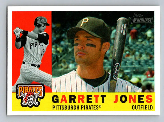 Garrett Jones 2009 Topps Heritage #583 baseball card featuring Pittsburgh Pirates player