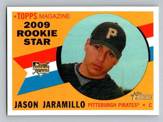 Jason Jaramillo 2009 Topps Heritage rookie card for Pittsburgh Pirates collectible card
