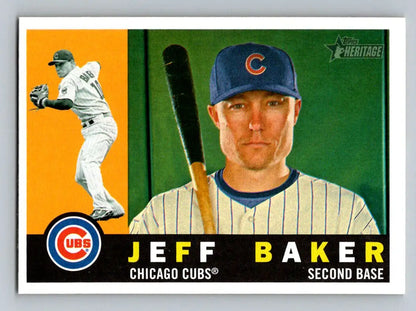 Jeff Baker baseball card from 2009 Topps Heritage, Chicago Cubs #598 collectible