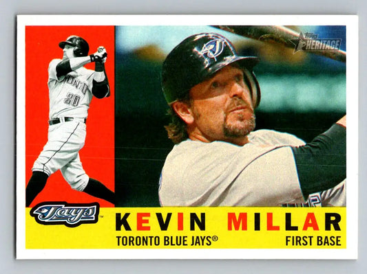 Kevin Millar baseball card from 2009 Topps Heritage featuring the Toronto Blue Jays