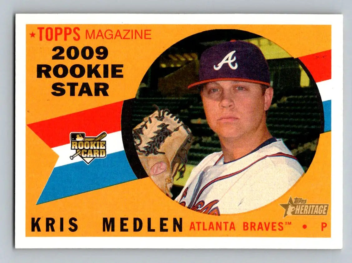 2009 Topps Heritage #625 Kris Medlen Atlanta Braves Rookie Baseball Card image