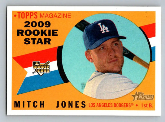 Mitch Jones 2009 Topps Heritage #647 baseball card for Los Angeles Dodgers fans