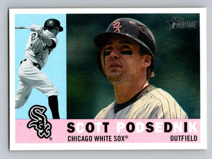 Scott Podsednik baseball card from 2009 Topps Heritage featuring Chicago White Sox