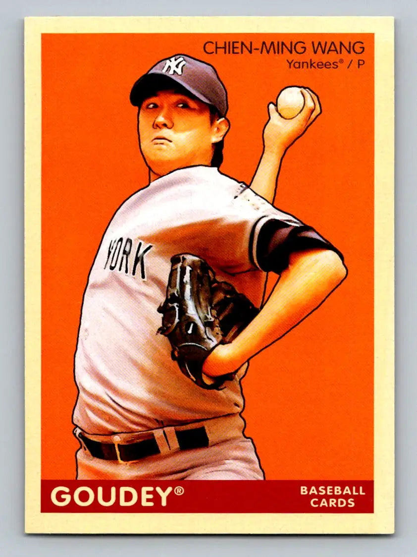 2009 Upper Deck Goudey #136 Chien-Ming Wang baseball card featuring New York Yankees star