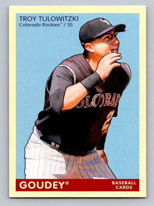 2009 Upper Deck Goudey #67 Troy Tulowitzki baseball card for Colorado Rockies fans