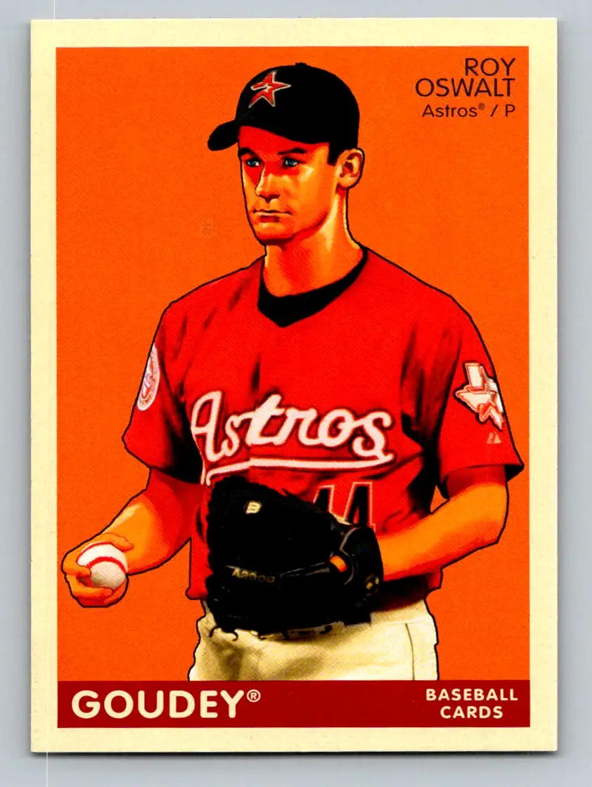 2009 Upper Deck Goudey #80 Roy Oswalt baseball card featuring Houston Astros player