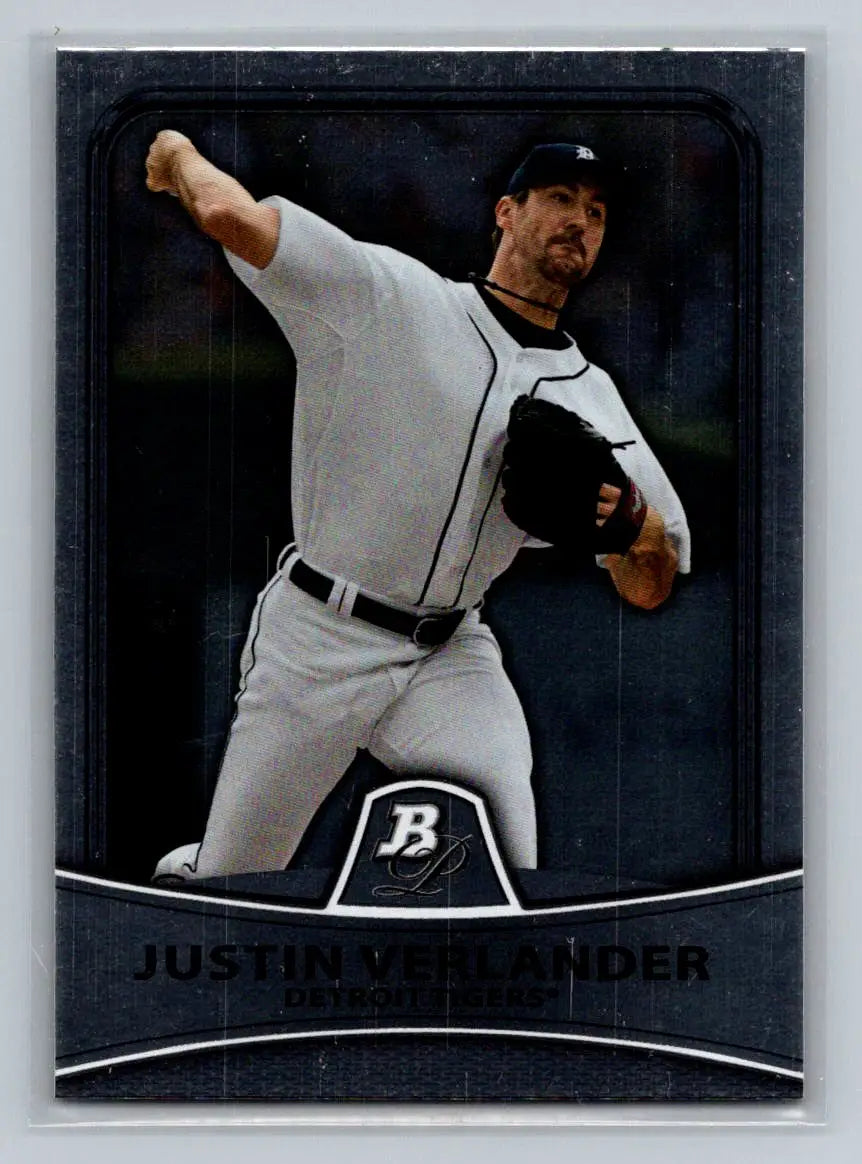 Justin Verlander 2010 Bowman Platinum #51 baseball card featuring Detroit Tigers star