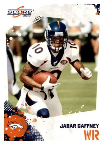 2010 Score #89 Jabar Gaffney NM-MT Broncos football card with original gloss finish