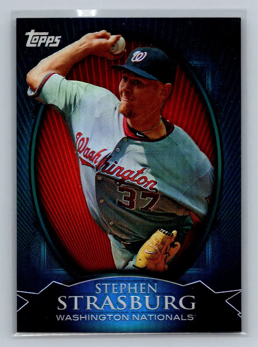 Stephen Strasburg baseball card from 2010 Topps Chrome Refractors, Walmart edition