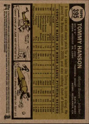 2010 Topps Heritage #395 Tommy Hanson NM-MT Braves ID:72106 - Trading Cards
