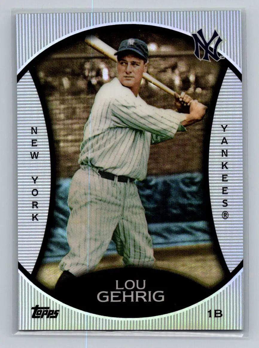 Lou Gehrig baseball card from 2010 Topps Legends Platinum Chrome New York Yankees