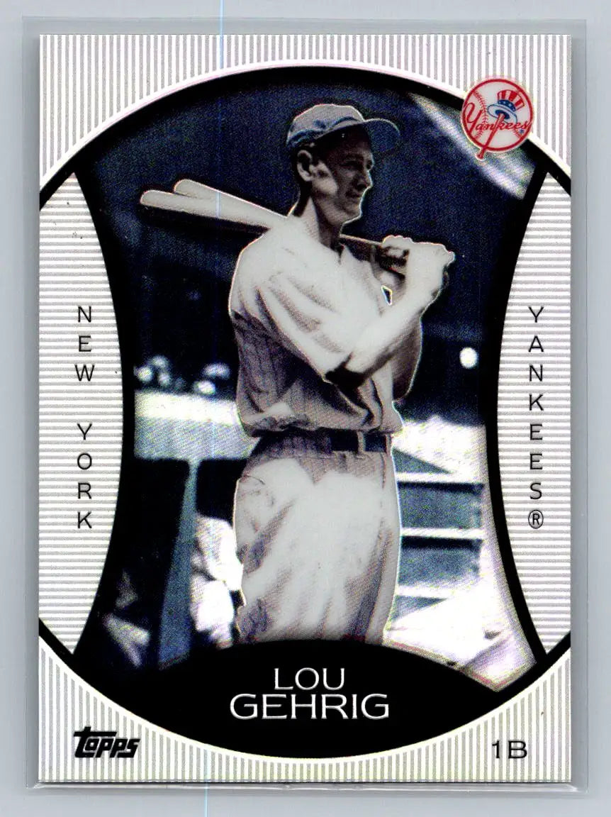 Lou Gehrig baseball card from 2010 Topps Legends Platinum Chrome collection