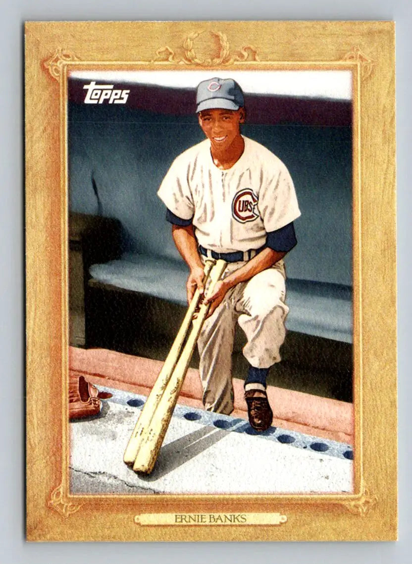 Ernie Banks 2010 Topps TR25 Turkey Red baseball card featuring Chicago Cubs legend