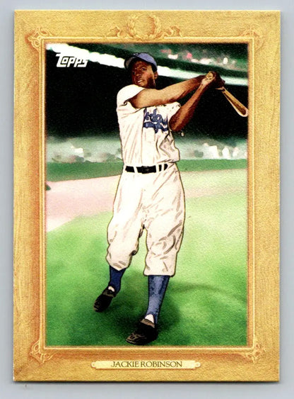 Framed Jackie Robinson Turkey Red TR70 baseball card from 2010 Topps display