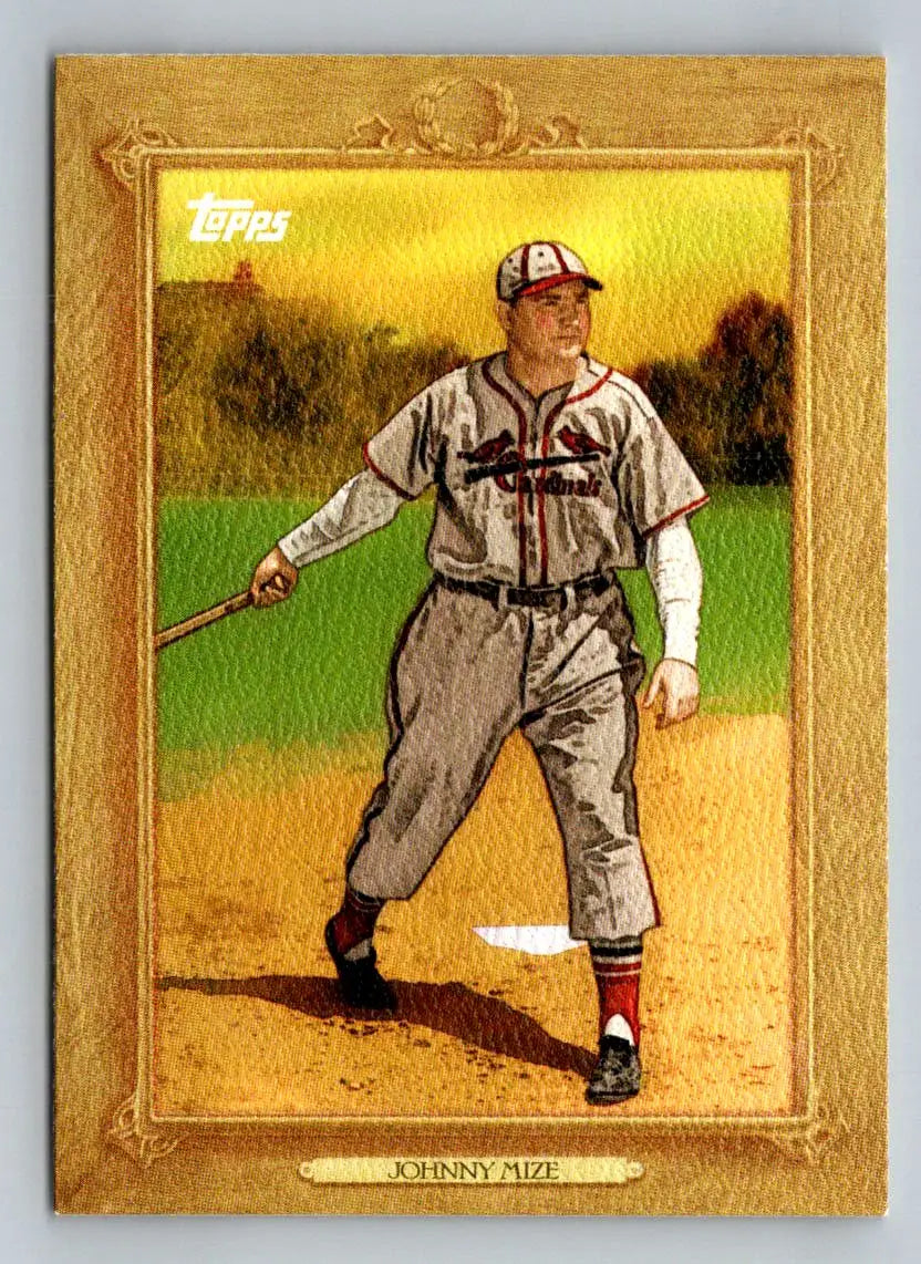 Framed Johnny Mize Turkey Red TR139 baseball card from Topps Update