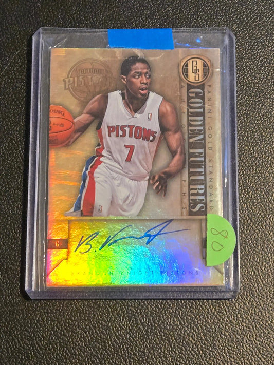 Autographed Brandon Knight basketball trading card from Panini Gold Standard featuring Detroit Pistons