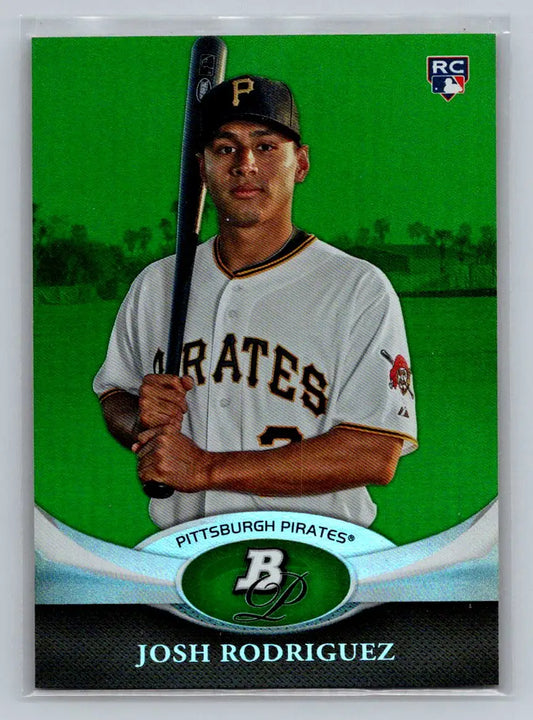Josh Rodriguez baseball card from 2011 Bowman Platinum Emerald, Pittsburgh Pirates Rookie