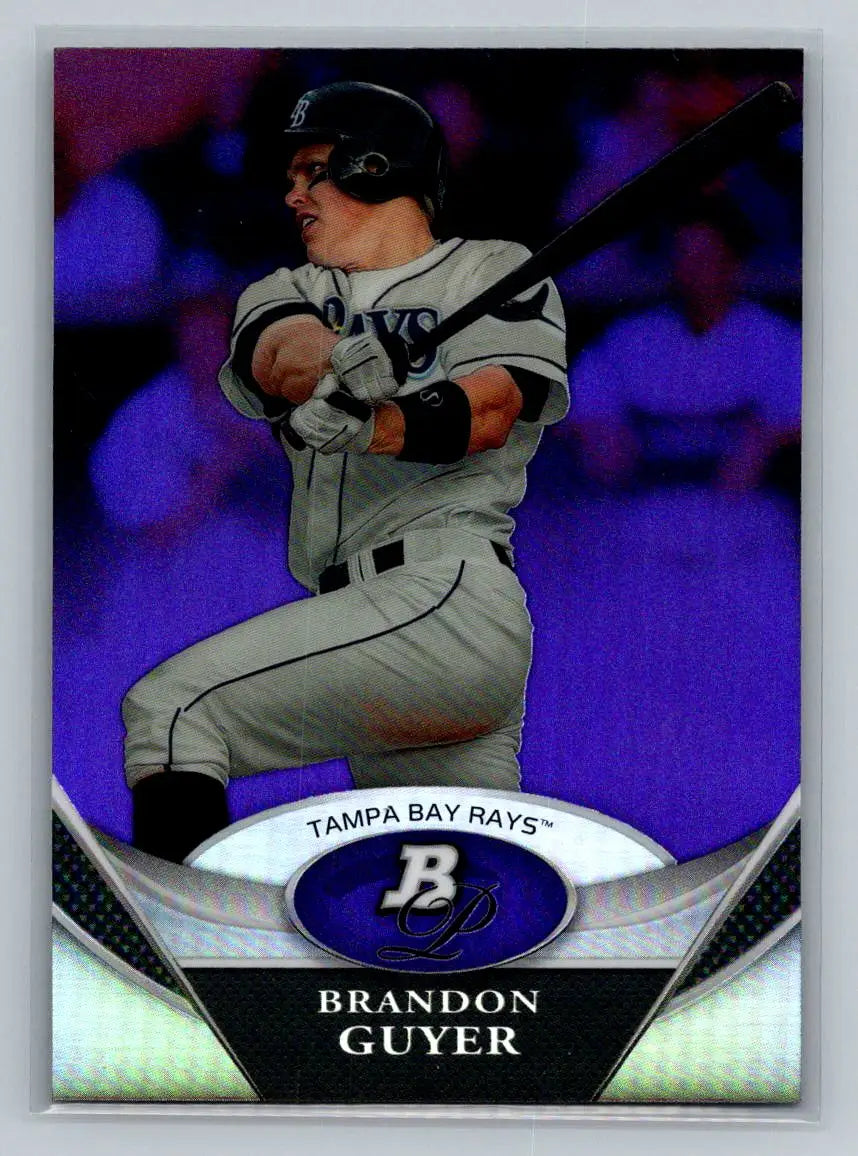 Brandon Guyer 2011 Bowman Platinum BPP80 Purple Refractors baseball card Tampa Bay Rays