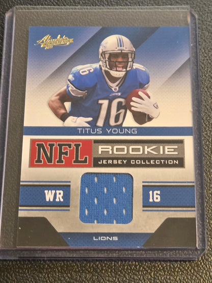 2011 Panini Absolute Memorabilia Titus Young Rookie Jersey Collection football card