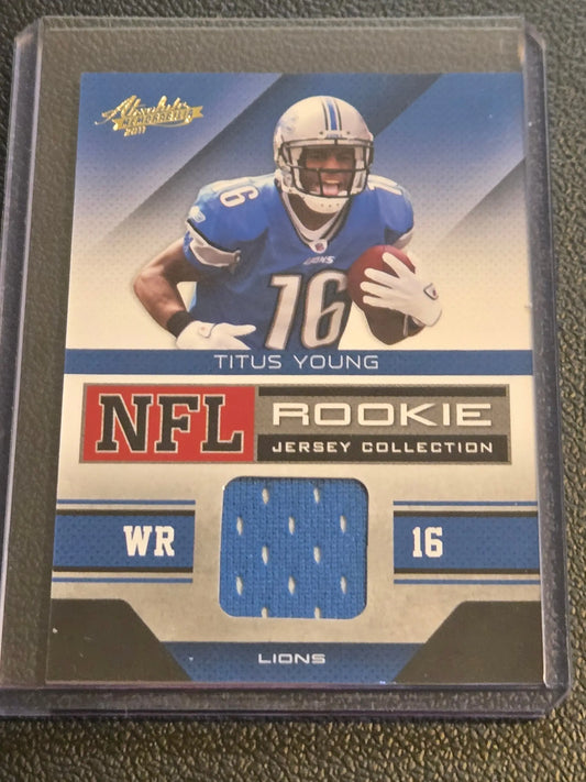 2011 Panini Absolute Memorabilia Titus Young Rookie Jersey Collection football card
