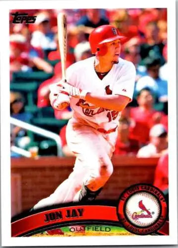 Jon Jay baseball card 2011 Topps #295 NM-MT original gloss for Cardinals fans