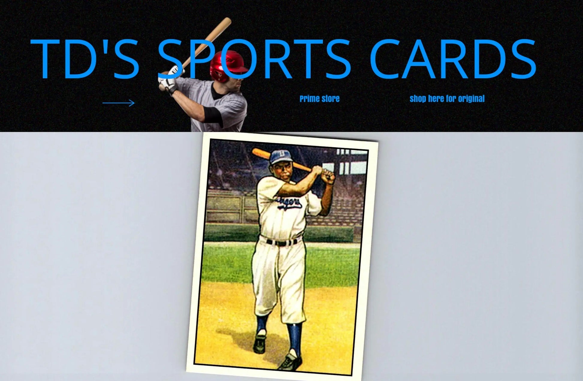 Sports cards website featuring 2011 Topps Jackie Robinson CMG Reprints card