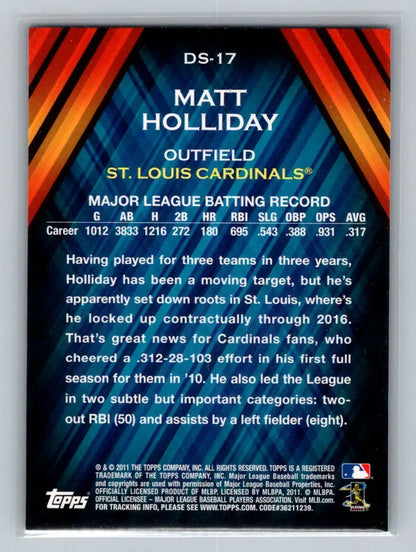 Matt Holliday Diamond Stars card from 2011 Topps St. Louis Cardinals collection