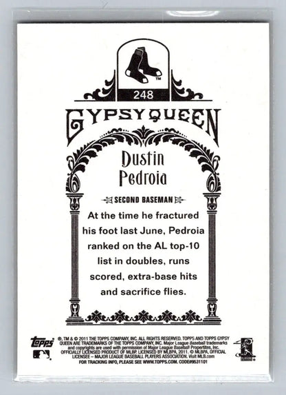 Dustin Pedroia 2011 Topps Gypsy Queen baseball card for Boston Red Sox collectors