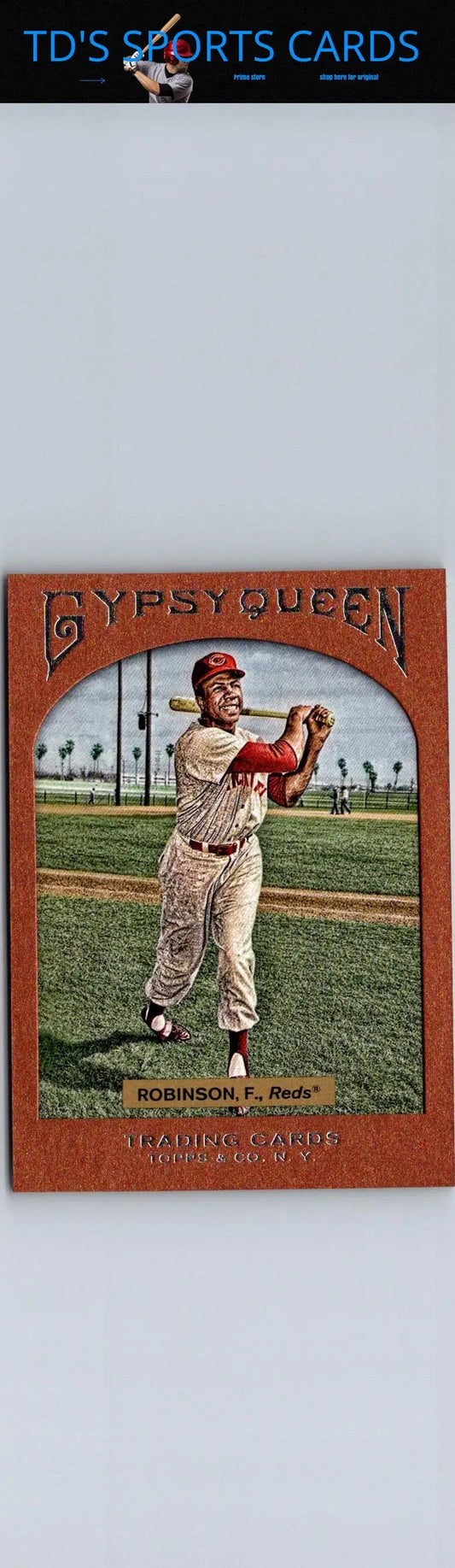 Vintage Franklin Robinson framed paper baseball card from Topps Gypsy Queen series