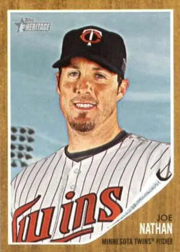 2011 Topps Heritage Joe Nathan baseball card with original gloss and NMNT condition