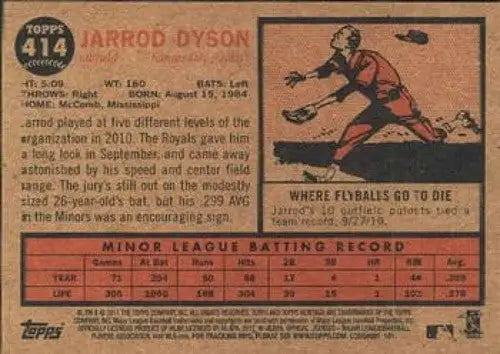 2011 Topps Heritage #414 Jarrod Dyson NM-MT RC Rookie Royals ID:70860 - Trading Card