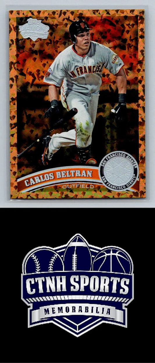 Carlos Beltran baseball card from 2011 Topps Update Cognac Diamond Anniversary series