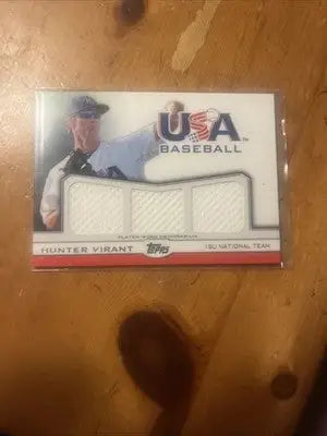 Hunter Virant USA Baseball Triple Jerseys Team USA baseball card 2011 240
