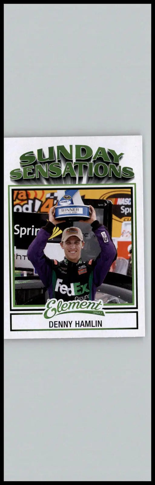 Denny Hamlin trading card from 2011 Wheels Element Joe Gibbs Racing collection