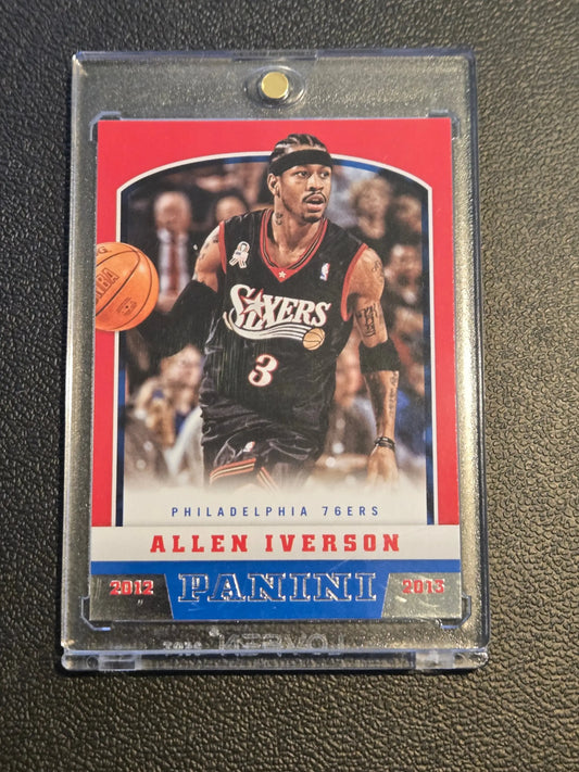 2012-13 Panini Allen Iverson Philadelphia 76ers basketball card in protective case