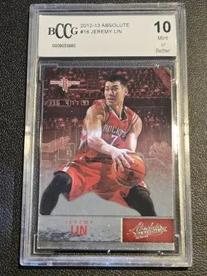 Graded Jeremy Lin Houston Rockets basketball card from Panini Absolute 2012-13 series