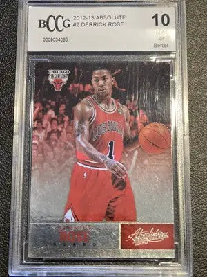 Graded Derrick Rose basketball card from Panini Absolute series in BCCG 10 condition