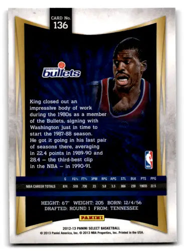 2012-13 Panini Select #136 Bernard King EX/NM Bullets ID:67490 - Trading Cards
