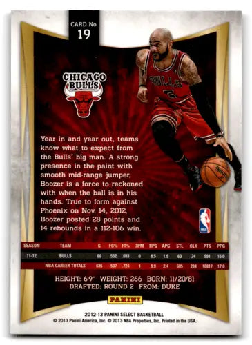 2012-13 Panini Select #19 Carlos Boozer EX/NM Bulls ID:67484 - Trading Cards