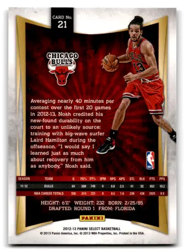 2012-13 Panini Select #21 Joakim Noah EX/NM Bulls ID:67413 - Trading Cards