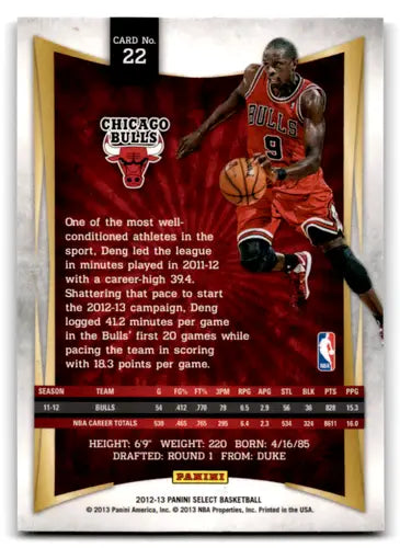 2012-13 Panini Select #22 Luol Deng EX/NM Bulls ID:67405 - Trading Cards